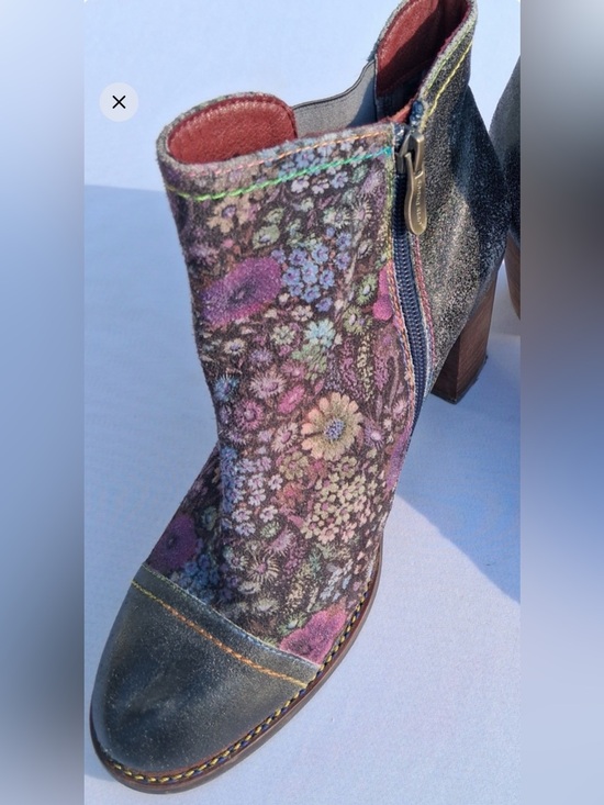 L'artiste Shoes - L'Artiste by Spring Step Melvina Leather Multi Floral Ankle Boots Size 39